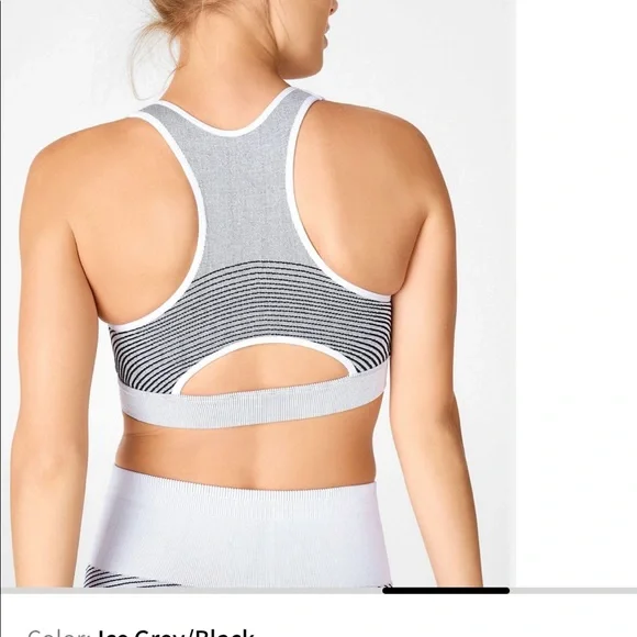 FABLETICS SPORTS BRA STARS & STRIPES BLACK & LIGHT GREY EXTRA SMALL XS - Picture 11 of 14